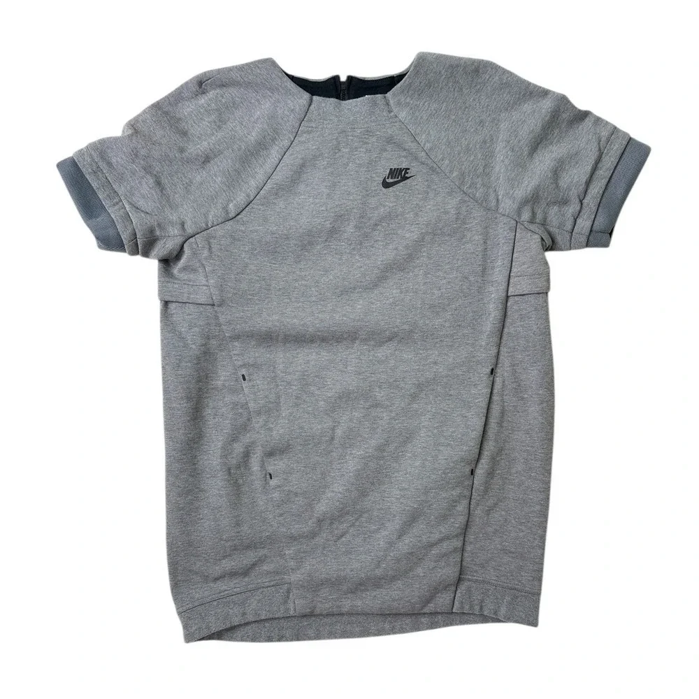 Nike Tech Fleece Dress Womens M Gray Short Sleeve Sweatshirt‎ Tunic 746918-091
